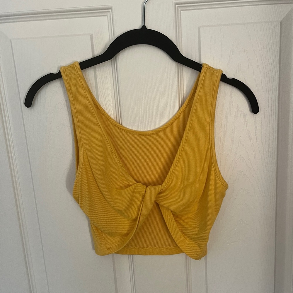 SHEIN Yellow Ribbed Knit Top